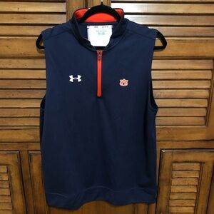 Auburn University Men’s Under Armour Quarter Zip Navy Vest - Size Medium 🦅🐯